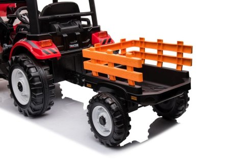 LEAN CARS Traktor Na Akumulator Z Przyczepą Hercules Czerwony 24V