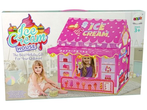 LEAN Toys Namiot Księżniczki Ice Cream Lodziarnia dla Dzieci Różowy Światełka Gwiazdki