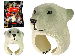 LEAN TOYS Pierścień na Rękę Edukacyjne Zwierzęta Niedźwiedź Biały