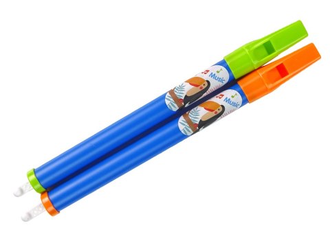 LEAN TOYS Zestaw Dwóch Fletów Dla Dzieci Niebieski Zwierzątka