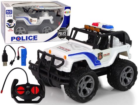 LEAN Toys Auto R/C Policja Jeep Policyjny 1:14 Zdalnie Sterowane Efekty Świetlne