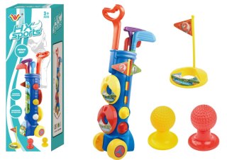 LEAN Toys Duży Zestaw Do Gry W Golfa Mini Golf + Wózek Golfowy