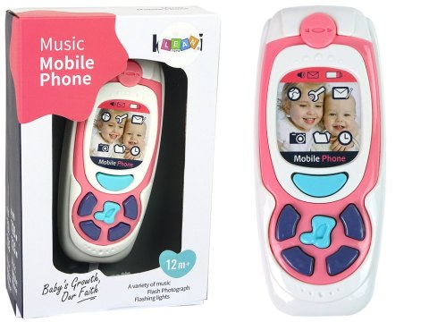 LEAN Toys Dziecięcy Edukacyjny Telefon Komórkowy Melodia Różowy