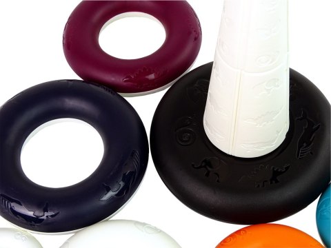 LEAN Toys Edukacyjna Piramidka z Obręczami Kółka Kaczuszka