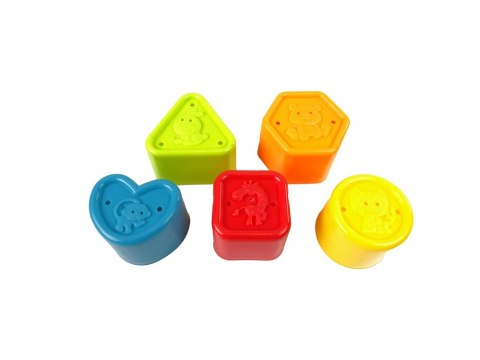 LEAN Toys Edukacyjne Wiaderko Kubeczki Piramidka Łódki Sorter Do Kąpieli