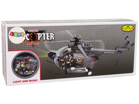 LEAN Toys Helikopter Wojskowy Skrzydła Światła Na Baterie
