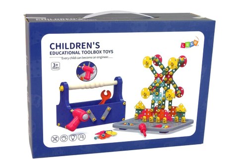 LEAN Toys Klocki Konstrukcyjne W Skrzynce Majsterkowanie Wiertarka DIY