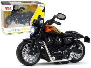 LEAN Toys Motocykl Champion Czarny 1:14 Napęd Pull-Back Dźwięk Światła