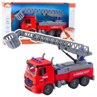 LEAN Toys Straż Pożarna Wóz Do Rozkręcania DIY Śrubokręt Czerwony