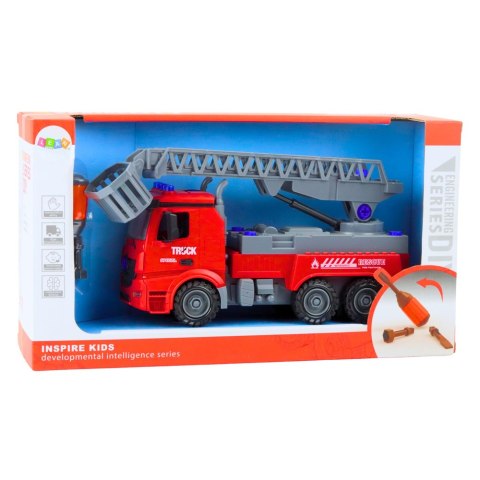 LEAN Toys Straż Pożarna Wóz Do Rozkręcania DIY Śrubokręt Czerwony