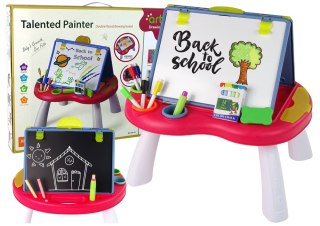 LEAN Toys Tablica 2w1 Stolik Kredowa Pisaki Gra Chińczyk Węże