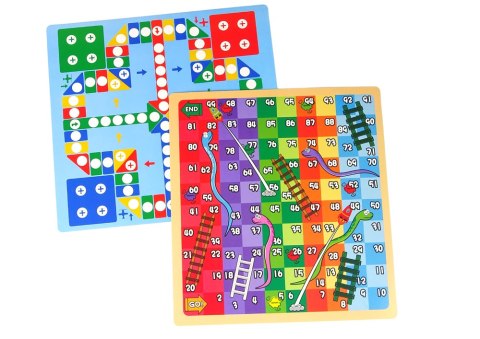 LEAN Toys Tablica 2w1 Stolik Kredowa Pisaki Gra Chińczyk Węże