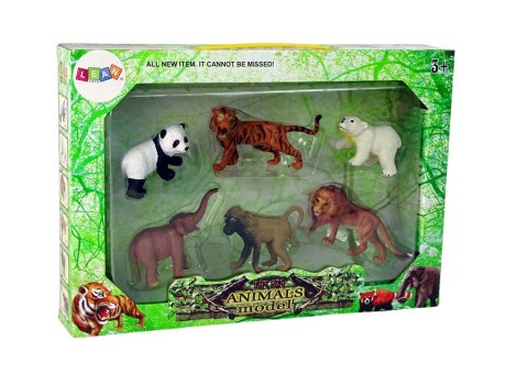 LEAN Toys Zestaw 6 Figurek Dzikie Zwierzęta Safari Figurka Tygrys Małpa Lew