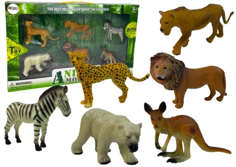 LEAN Toys Zestaw Figurek Afryka Dzikie Zwierzęta Kangur Zebra