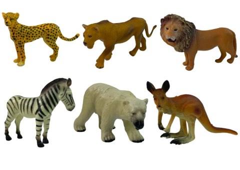 LEAN Toys Zestaw Figurek Afryka Dzikie Zwierzęta Kangur Zebra