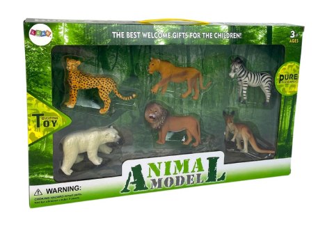 LEAN Toys Zestaw Figurek Afryka Dzikie Zwierzęta Kangur Zebra