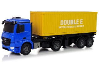 Double E Duża Ciężarówka R/C Mercedes Arocs Niebieska 1:20 Kontener 58 cm Długości