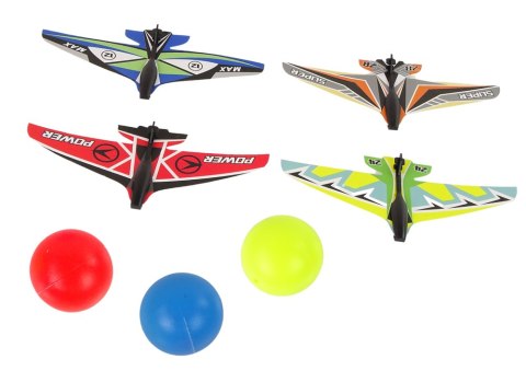 LEAN TOYS Pistolet na Kulki Wyrzutnia Samolotów 2w1 z podajnikiem 4 Samoloty