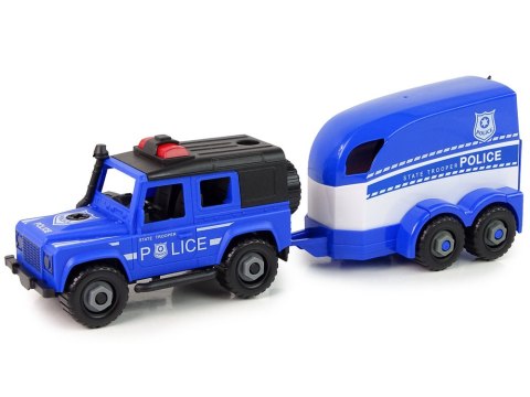 LEAN Toys Auto Terenowe Transporter Policja Do Rozkręcania DIY Koń
