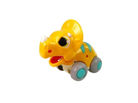 LEAN Toys Dinozaur Na Kółkach Żółty Triceratops Figurka