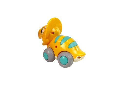 LEAN Toys Dinozaur Na Kółkach Żółty Triceratops Figurka