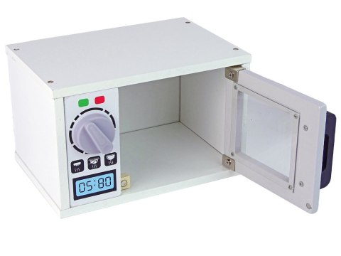 LEAN Toys Drewniana Kuchenka Mikrofalowa Mikrofalówka Jedzenie Biała