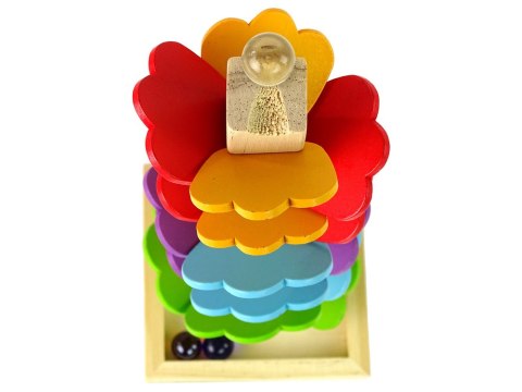 LEAN Toys Drewniane Drzewko Tor Kulkowy Zjeżdżalnia Piłeczek Liście