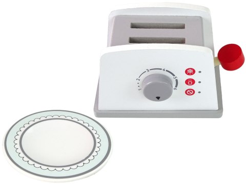 LEAN Toys Drewniany Toster Śniadanie Akcesoria Pokrętło Dla Dzieci