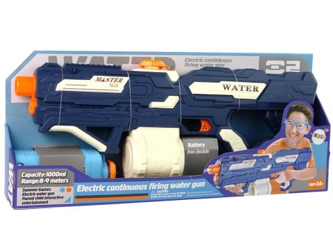LEAN Toys Duży Elektryczny Pistolet Na Wodę Na Akumulator Zasięg 9 m 1000 ml