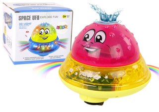 LEAN Toys Piłka Wodna UFO Diody Wesoła Muzyka Różowa