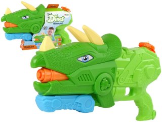 LEAN Toys Pistolet Na Wodę Dinosaur Triceratops 1330 ml Zielony Zasięg 8 m