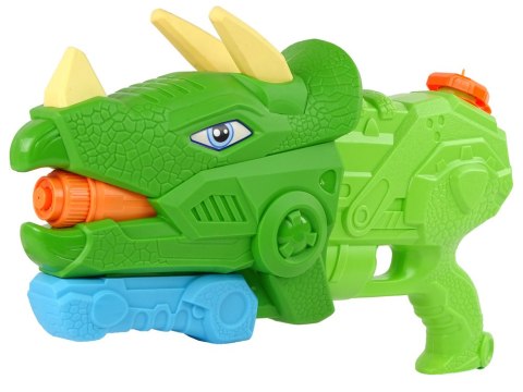 LEAN Toys Pistolet Na Wodę Dinosaur Triceratops 1330 ml Zielony Zasięg 8 m