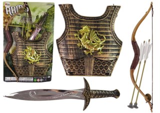 LEAN Toys Strój Kostium Samuraja Rycerza Zestaw Łuk Miecz