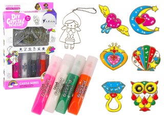 LEAN Toys Witraże Zawieszki Do Malowania Zastygająca Farba 6 szt.