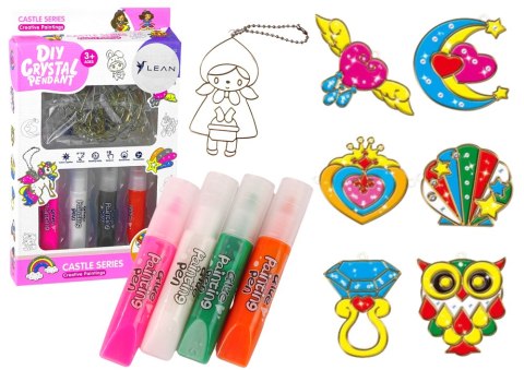 LEAN Toys Witraże Zawieszki Do Malowania Zastygająca Farba 6 szt.