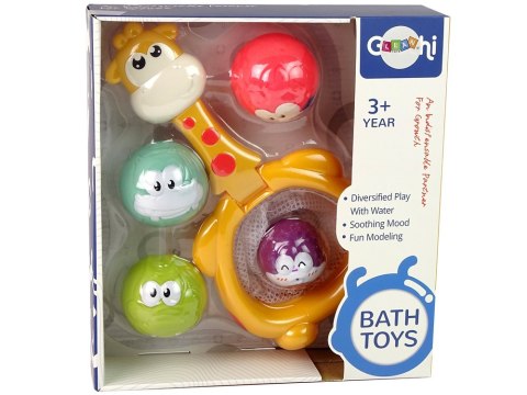 LEAN Toys Zabawka Do Kąpieli Mini Koszykówka Żyrafa Gumowe Piłki