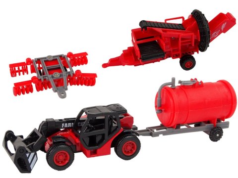 LEAN Toys Zestaw Pojazdów Rolniczych Traktor 12 Sztuk Metal