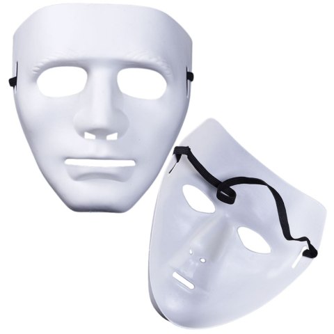 LEAN TOYS Maska Anonim Karnawałowa Halloweenowa Na Gumce Biała Czerwona