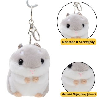 LEAN TOYS Pluszowy Chomik Maskotka Brelok Szary 10cm