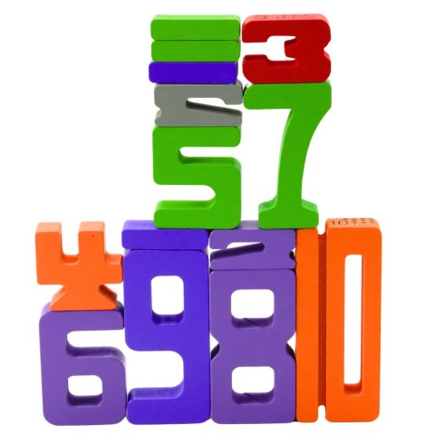 LEAN Toys Drewniane Cyferki Nauka Matematyki Kostki do Gry Klocki Edukacyjne