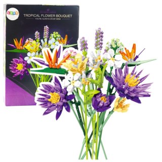 LEAN Toys Klocki Konstrukcyjne Bukiet Kwiaty Tropikalne 890 el.