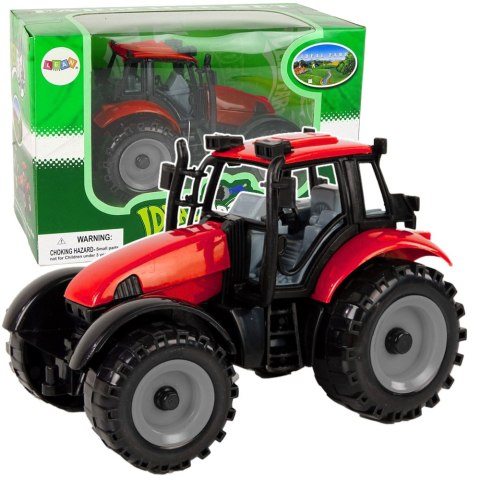 LEAN Toys Mały Traktor Rolniczy Farmerski Otwierana Maska Czerwony 13 cm