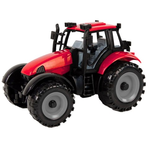 LEAN Toys Mały Traktor Rolniczy Farmerski Otwierana Maska Czerwony 13 cm