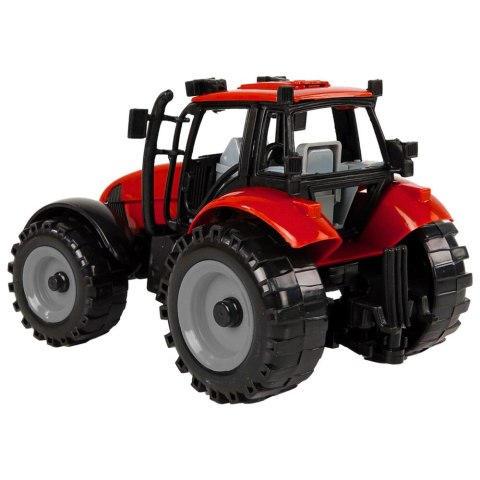 LEAN Toys Mały Traktor Rolniczy Farmerski Otwierana Maska Czerwony 13 cm