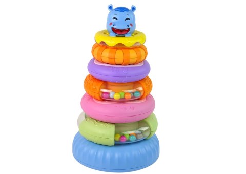 LEAN Toys Piramidka Edukacyjna Kolorowe Obręcze