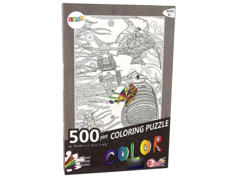 LEAN Toys Puzzle Do Kolorowania 500 Elementów Ryby Ocean