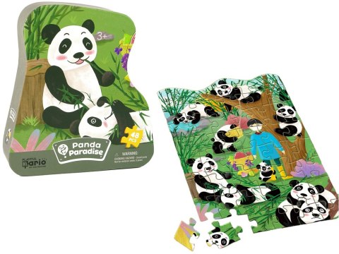 LEAN Toys Puzzle Panda Las Bambusowy 48 Elementów