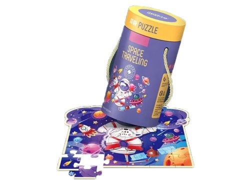 LEAN Toys Puzzle w Tubie Kosmos 28 Elementów