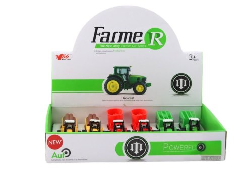 LEAN Toys Traktor Z Przyczepą Koparka Spychacz Maszyna Żółty Zielony Czerwony