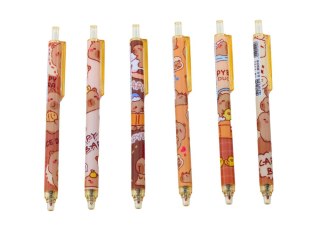 LEAN Zestaw Długopisów Z Kapibarą 6 Sztuk Niebieski Tusz